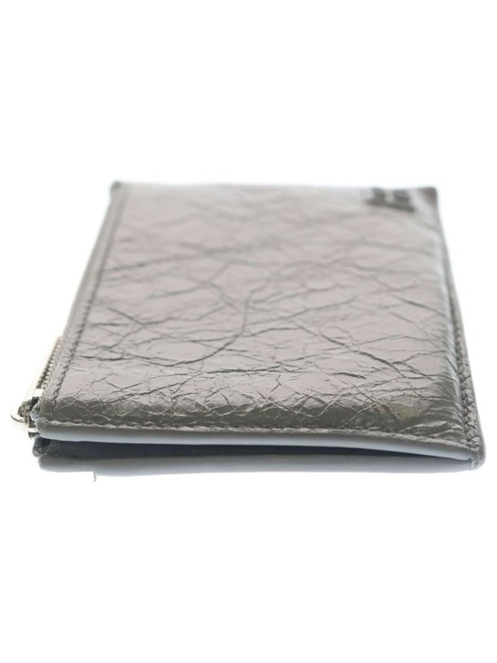 Balenciaga Monaco Long Ali Nalamskin Coin & Card Holder Leather Case Gray - Picture 3 of 6